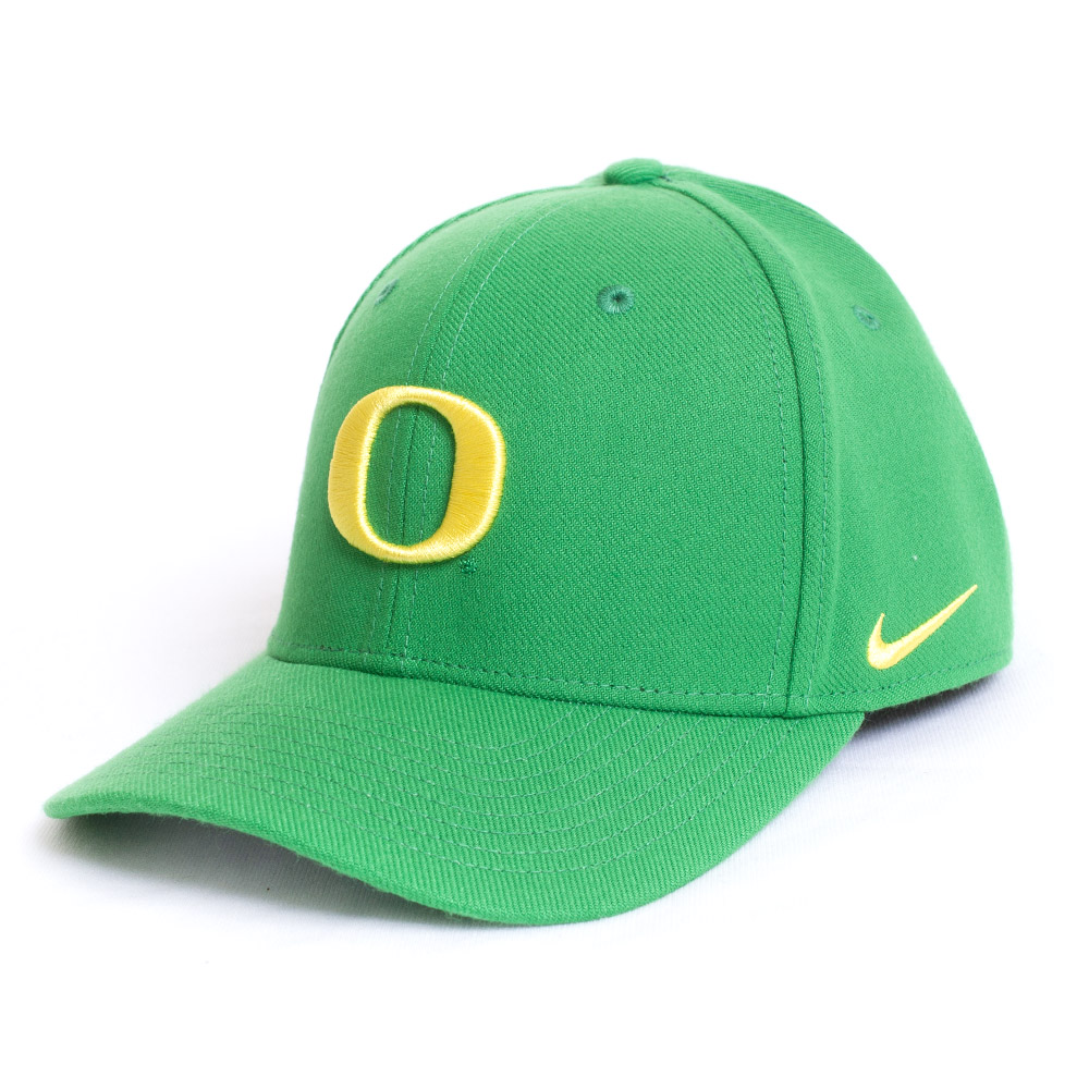 Classic Oregon O, Nike, Green, Curved Bill, Performance/Dri-FIT, Accessories, Unisex, Football, Structured, Flex, Hat, 799102